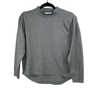 Moussy Gray Long Sleeve Mock Neck Casual High Low Stretchy Top Free Size/OS